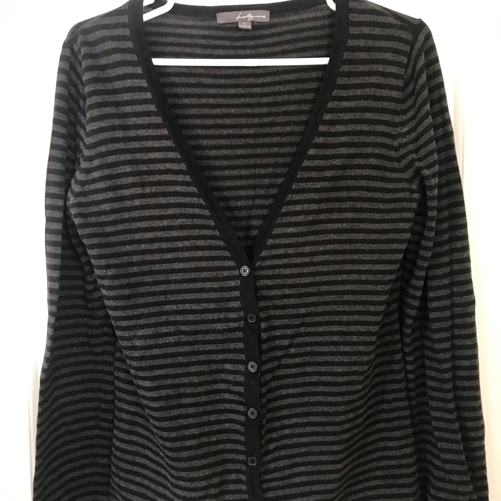 Gray/Black striped cardigan from Forever 21